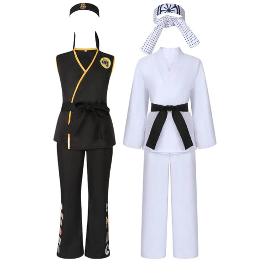 The Karate Kid Cobra Kai Cosplay Costume – Martial Arts Kimono Uniform with Headband, Taekwondo Training & Halloween Party Outfit