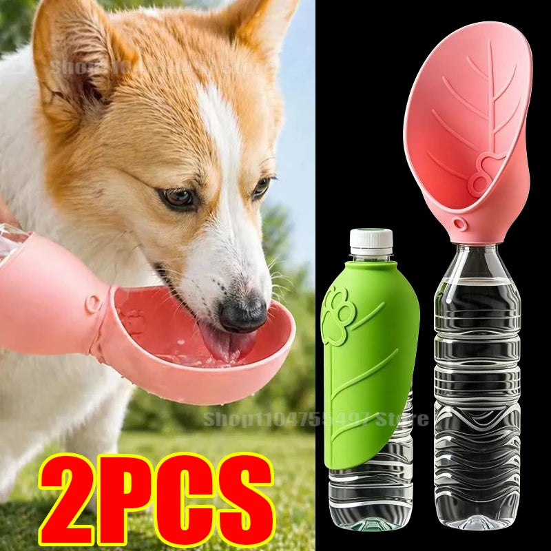 Portable Foldable Pet Water Bowl – Universal Dog & Cat Drinking Cup with Interchangeable Bottle, Outdoor Travel Feeding Dispenser