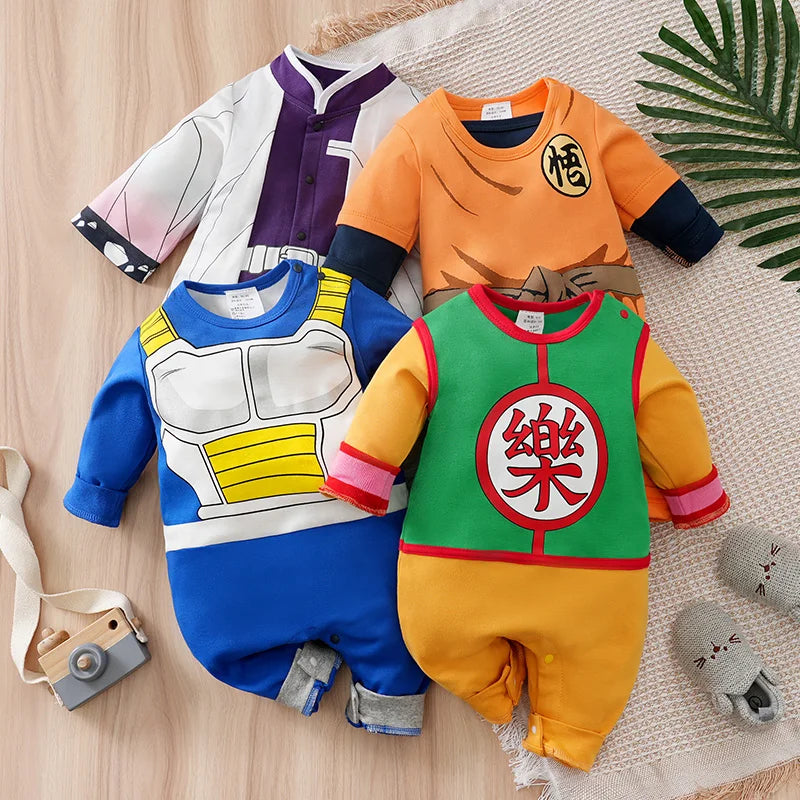 Newborn Baby Anime Cape-Style Bodysuit – Long Sleeve Cotton Romper for Boys & Girls, Cute Infant Outfit for Everyday Wear