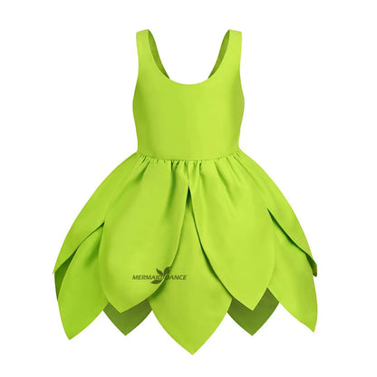 Girls Tinker Bell Costume – Green Fairy Princess Fancy Dress for Halloween, Birthday Parties & Cosplay, Ages 2–10Y