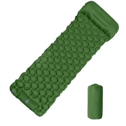 Matelas de camping gonflable d'extérieur – Tapis de couchage gonflable ultraléger avec pompe et oreiller intégrés pour la randonnée, le camping, les voyages et les aventures en plein air