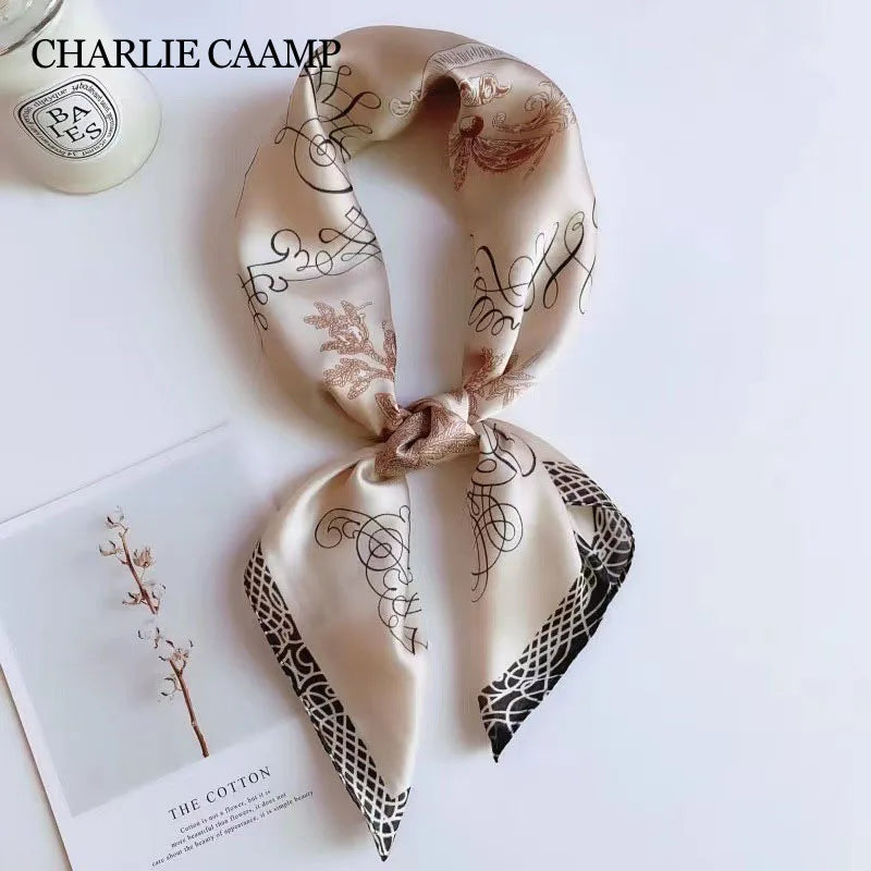 Women's Luxury Satin Silk Feel Square Scarf Printed Hair Scarf Neckerchief Bandana Hijab Wrap