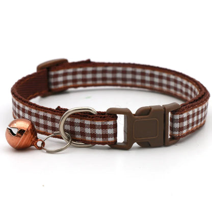 Cute Avocado Cat Collar – Adjustable Plaid Pet Collar with Bell & Candy Avocado Pendant, Cartoon Necklace for Cats & Small Dogs
