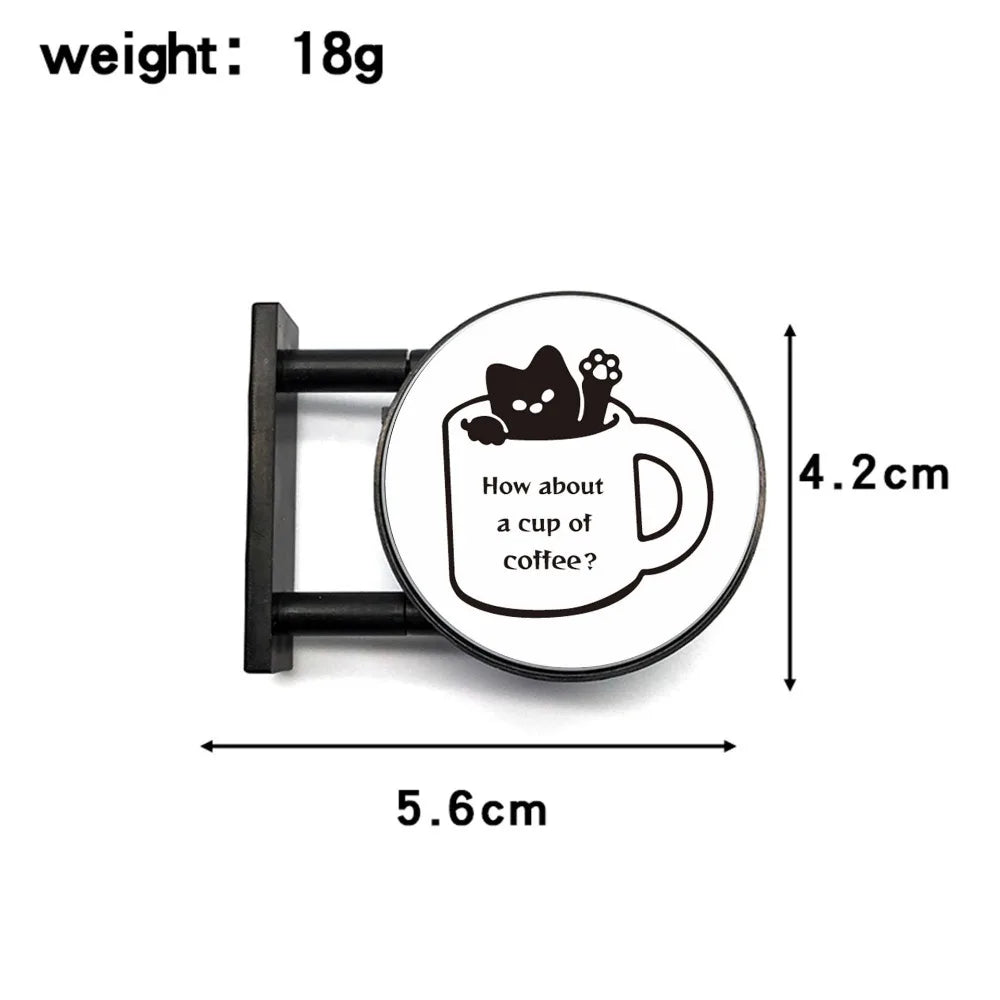 Retro Coffee Shop Fridge Magnet – Glowing Miniature Coffee Corner Magnetic Ornament for Home Décor