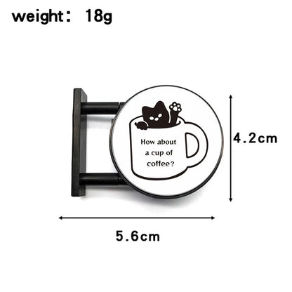 Retro Coffee Shop Fridge Magnet – Glowing Miniature Coffee Corner Magnetic Ornament for Home Décor