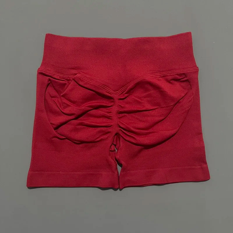 Pantalones cortos de gimnasio sin costuras con efecto Scrunch Butt para mujer – Pantalones cortos de yoga de cintura alta para correr, entrenar, fitness y ropa deportiva