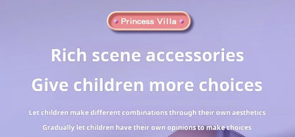 3D DIY Fantasy Princess Castle Villa Assembly Doll House Set – Creative Building Toys for Girls, Home Play & Kids 3D Educational Toy Kit