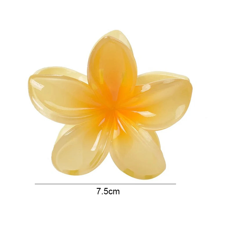 Pinzas de pelo hawaianas con diseño floral degradado – Pasadores grandes florales tropicales para mujer | Accesorios de moda para el pelo para vacaciones en la playa