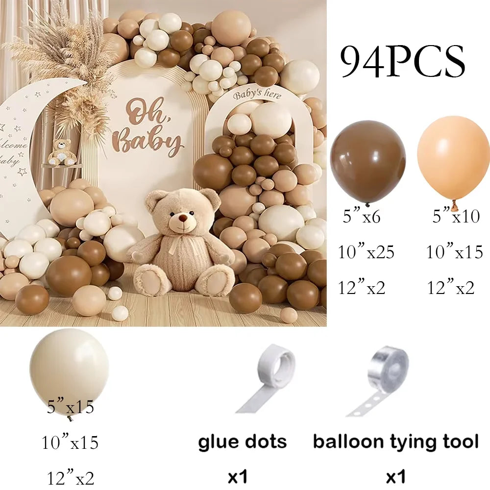Sage Green Balloon Arch Garland Kit – Green, White, Sand & Gold Confetti Latex Balloons for Birthday, Wedding & Graduation Decorations