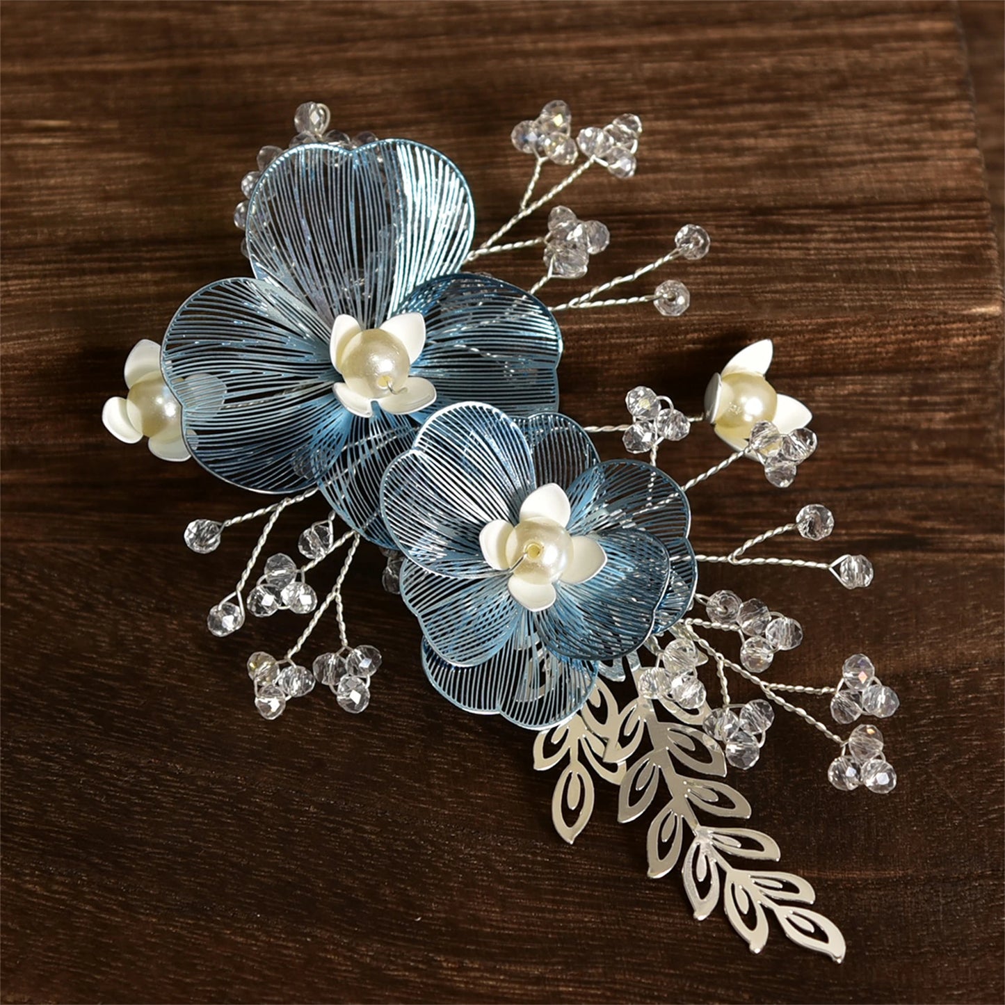 Vintage Gold Floral Bridal Headband with Pearls – Fairy Wedding Tiara for Brides, Prom & Special Occasions