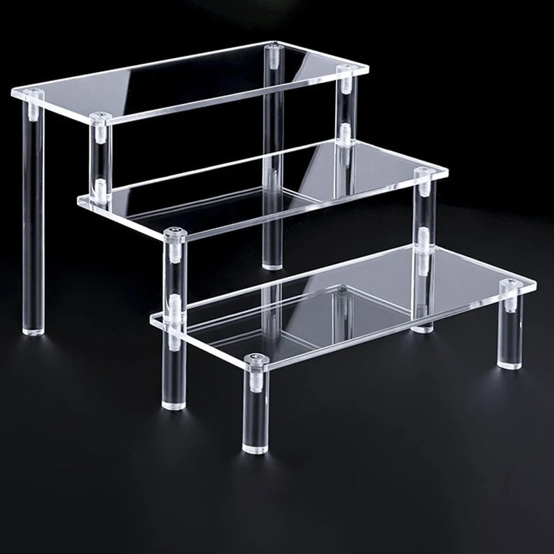 Support d'affichage en acrylique – Présentoir organisateur transparent à 1-5 niveaux pour parfums, poupées, figurines et objets de collection