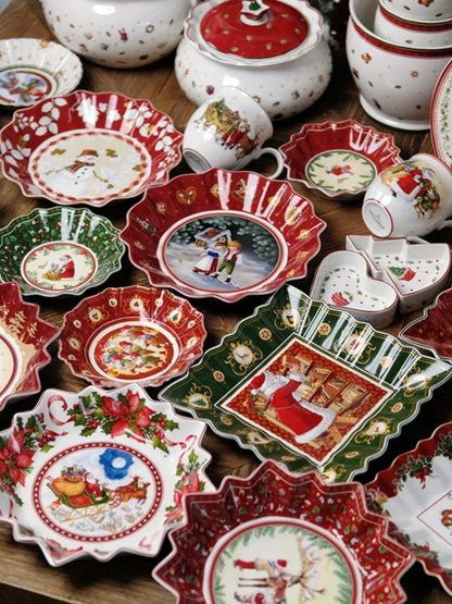 VB Cutlery Christmas Series Dining Collection – Decorative Plates, Deep Soup Bowls, Sugar Pots & Storage Containers