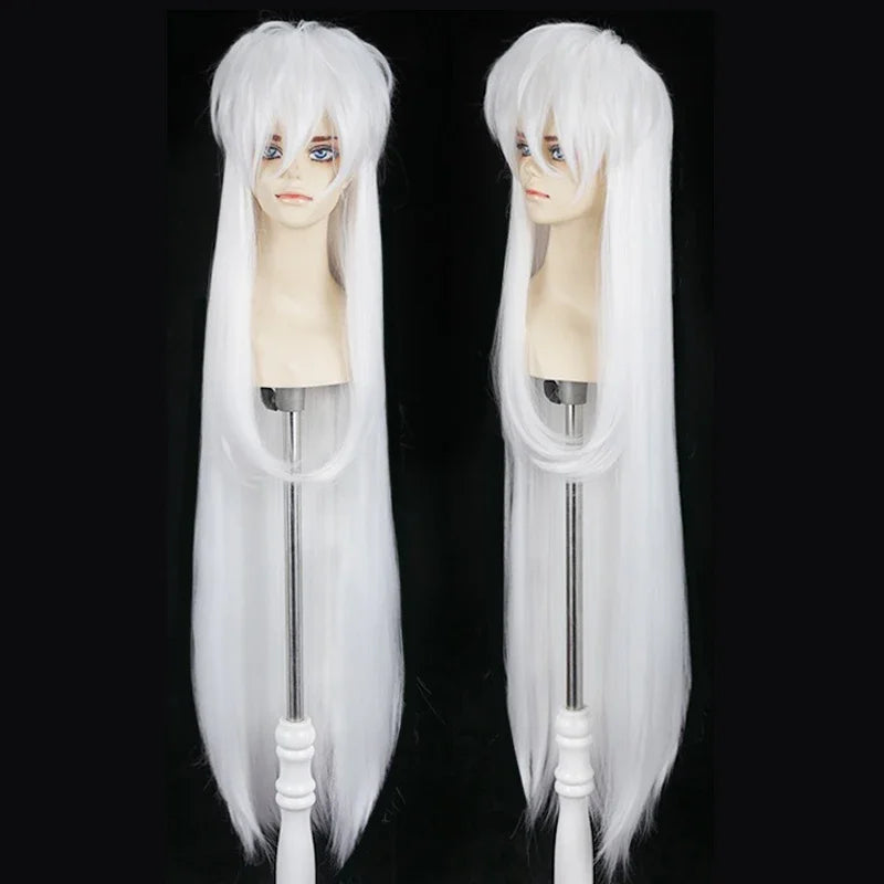 Inuyasha Inspired Anime Cosplay Costume Set – Adult Halloween Carnival Outfit with Wig, Ears & Necklace Funny Roleplay Suit