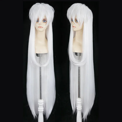 Inuyasha Inspired Anime Cosplay Costume Set – Adult Halloween Carnival Outfit with Wig, Ears & Necklace Funny Roleplay Suit