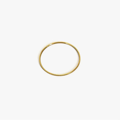Anillo de Acero Inoxidable 316L Chapado en Oro PVD de 18K Ultrafino – Banda Apilable Minimalista de 0.5mm Resistente al Deslustre para Mujer