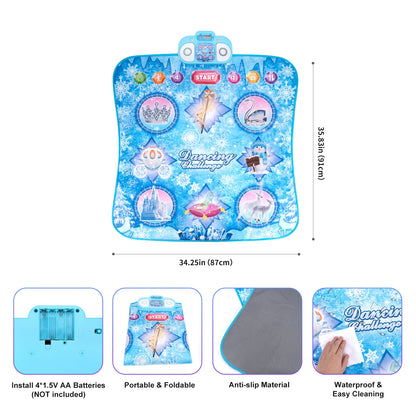 Kids Electronic Dance Mat – Double Player Music Dance Pad with 9 Levels Educational Toy