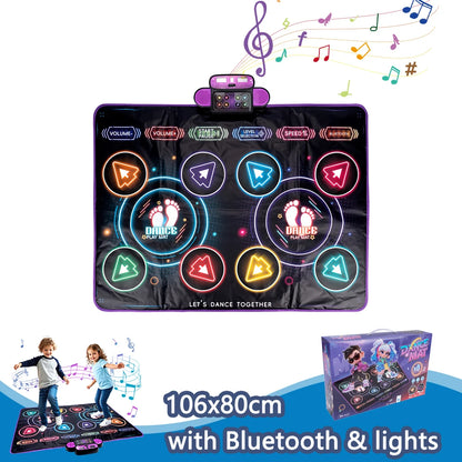 Kids Electronic Dance Mat – Double Player Music Dance Pad with 9 Levels Educational Toy