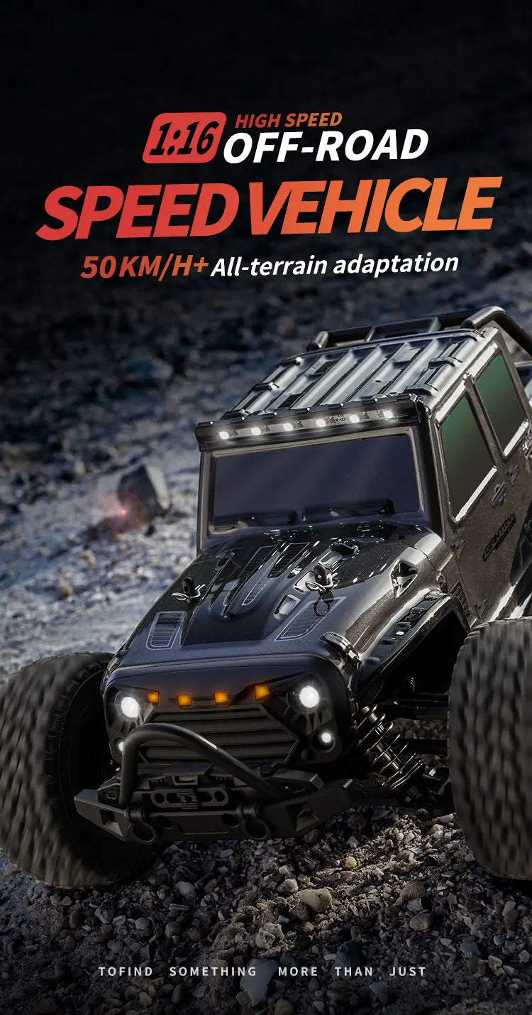 ZWN 1:16 4WD RC Monster Truck 50KM/H y 70KM/H Coche de Derrape de Alta Velocidad con Luces LED y Control Remoto 2.4GHz