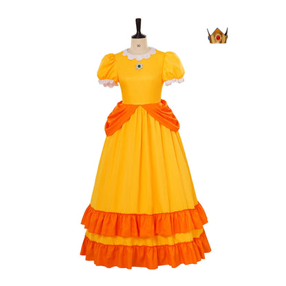 Super Daisy Cosplay Costume – Japanese Game Princess Dress (Women’s Halloween/Carnival Stage & Masquerade Outfit)