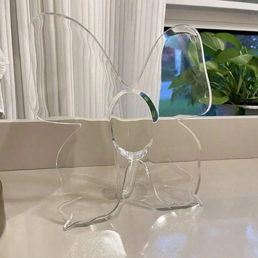 Modern Clear Acrylic Frame Flower Vase – Decorative Floral Display for Home, Desk & Bookshelf Décor