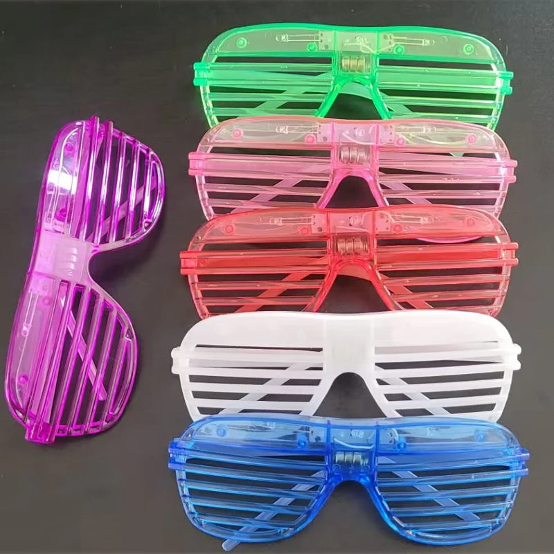Lunettes de fête lumineuses à LED – Lunettes néon phosphorescentes 3 modes pour anniversaires, mariages et festivals