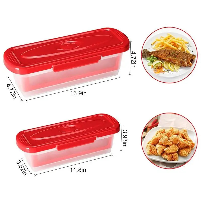 Fish Breading Shaker Bowl – Batter Coating Tray with Lid for Chicken Wings, Fish, Vegetables & Frying
