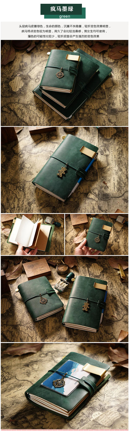 Moterm Genuine Leather Travel Notebook Cover – Handmade Vintage Cowhide Journal & Planner