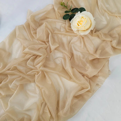 Camino de mesa de gasa - Decoración de arco de boda de tela de seda transparente | Decoración de mesa bohemia para cumpleaños y eventos