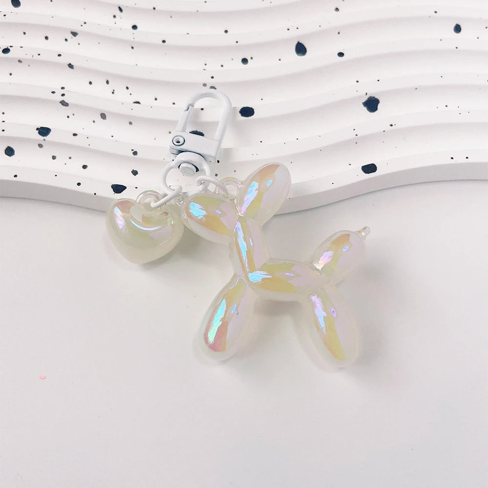 Cute Acrylic Balloon Dog Keychain – Cartoon Y2K Bag Pendant for Women & Couples, Car Key Chain, Jewelry Gift & Decorative Accessory