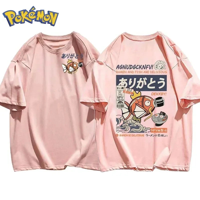 Pokémon Magikarp Anime T-Shirt – Harajuku Loose Fit Unisex Parent-Child Top (Autumn/Winter 2026)