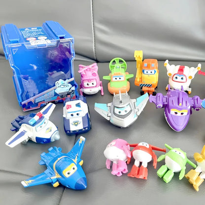 Super Wings Mini Transforming Plane Robot Toy – Anime-Style Deformation Action Figure, Transformable Aircraft Toy for Kids & Christmas Gifts