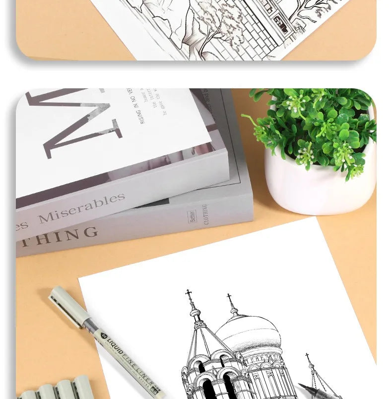 Set de marqueurs Manga – Stylos à croquis à pointe fine 5/8 pièces pour le dessin, l'illustration, la calligraphie et les fournitures scolaires