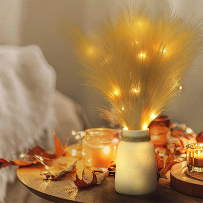 5/10/20pcs Herbe de la Pampa Artificielle – Fleurs de roseau synthétiques moelleuses style bohème pour la décoration de mariage, les arrangements de fête, la décoration intérieure et la conception florale DIY (42cm)