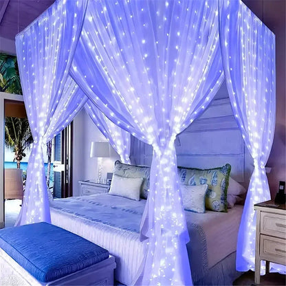 Luces USB LED de Cortina – 8 Modos de Iluminación con Control Remoto para Decoración de Dormitorio, Boda, Festividades y Hogar (3M/6M)