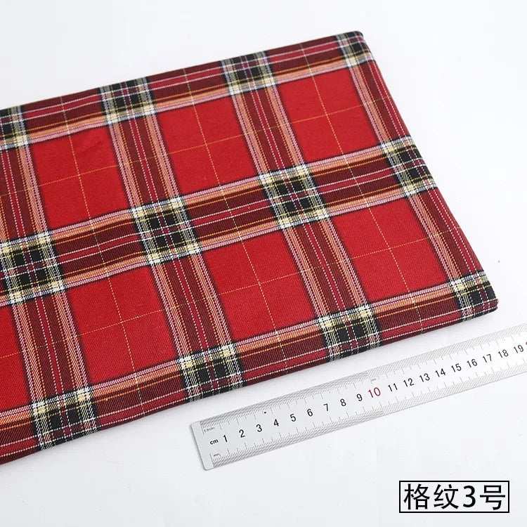 Scottish Style Plaid Fabric – Soft Breathable Cloth for Christmas Skirts, Uniforms, Dresses, DIY Sewing & Background Decor