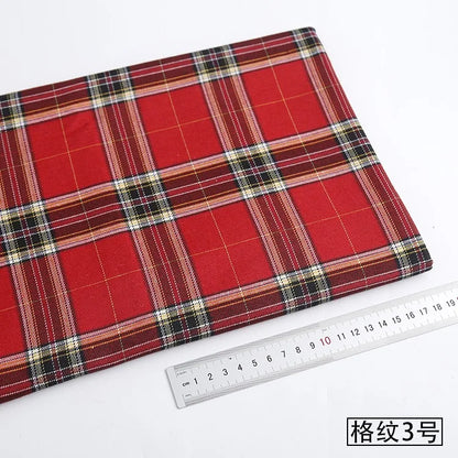Scottish Style Plaid Fabric – Soft Breathable Cloth for Christmas Skirts, Uniforms, Dresses, DIY Sewing & Background Decor