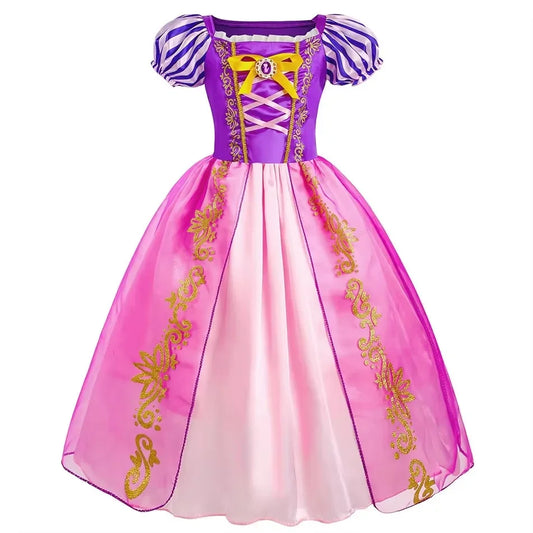 Girls’ Princess Costume Dress – Mermaid, Elsa, Cinderella & Rapunzel Cosplay Dress-Up Outfit for Birthday Parties, 4–10 Years