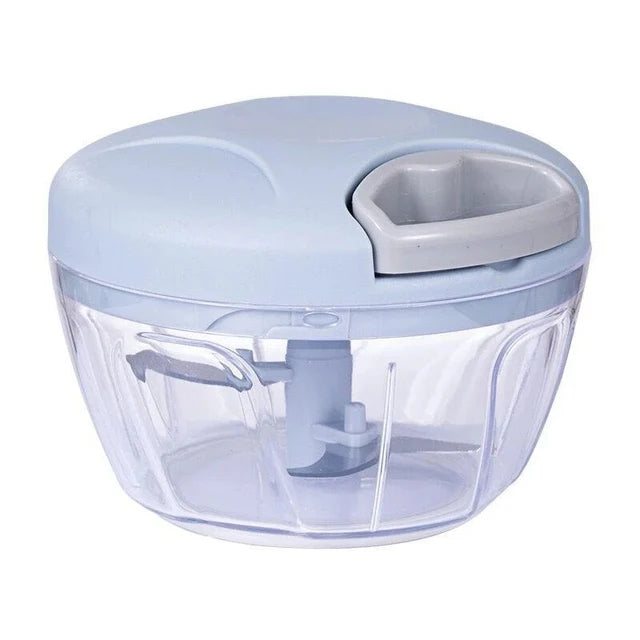 500/900ml Manual Food Chopper – Pull-Rope Vegetable Cutter, Garlic & Onion Slicer, Shredder and Salad Maker