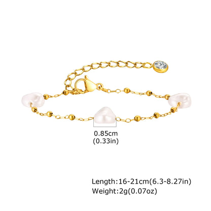 Waterproof Stainless Steel Chain Bracelet – Gold Plated Stackable Link Bracelet for Women | Trendy Fashion Jewelry Gift