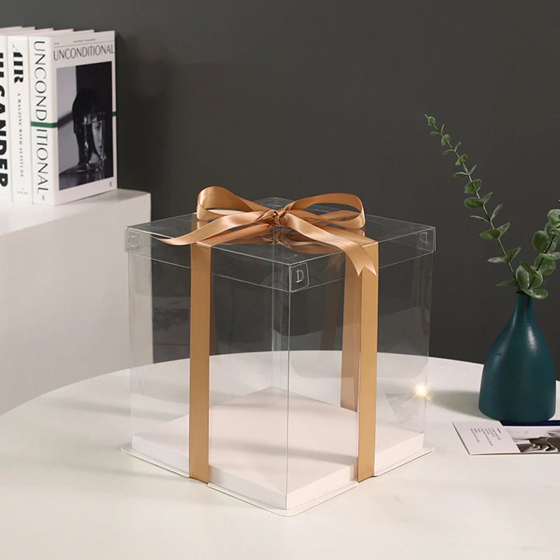 Boîte Cadeau Transparente pour Gâteaux, pour Boulangeries, Desserts, Mariages, Anniversaires et Emballages de Fête