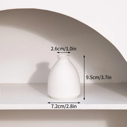 Florero Nórdico de Cerámica Blanca – Jarrón Decorativo Moderno para Sala de Estar, Decoración del Hogar y Escritorio