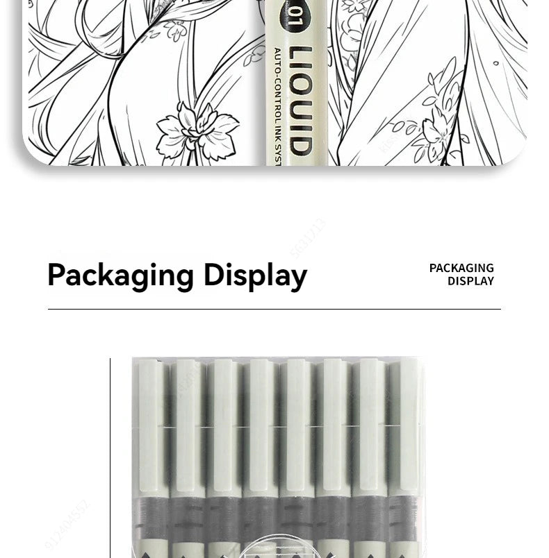Set de marqueurs Manga – Stylos à croquis à pointe fine 5/8 pièces pour le dessin, l'illustration, la calligraphie et les fournitures scolaires