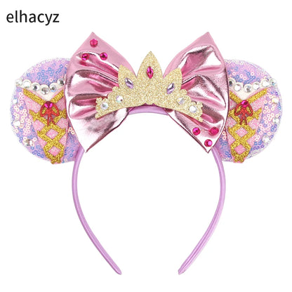 Diadema con Orejas de Rana de la Princesa Tiana – Diadema con Lazo y Corona Inspirada en Disney para Mujeres y Niñas | Accesorios para el Pelo de Festival y Niños