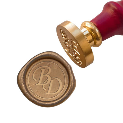 Sello de cera personalizado para bodas – Iniciales y logo personalizados, sello de metal para invitaciones | Embalaje de regalo DIY y accesorio de decoración de bodas