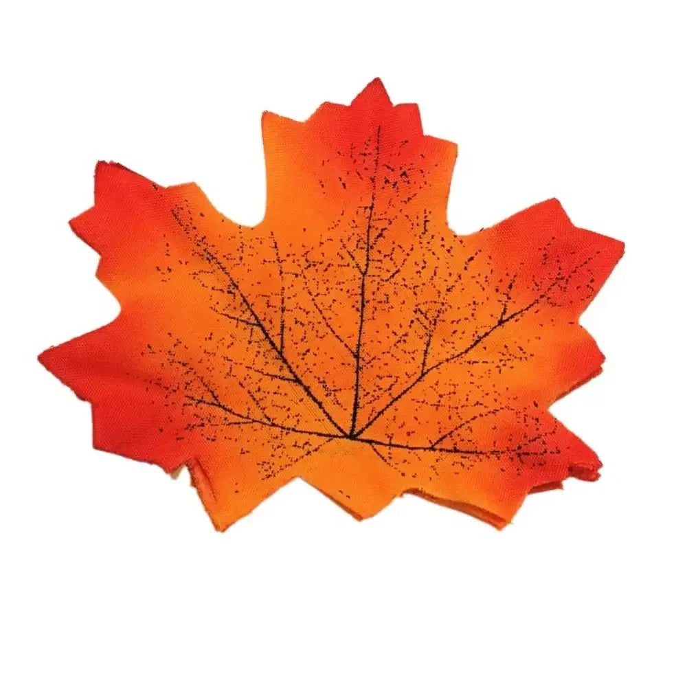 50PCS Artificial Maple Leaves – Handmade Silk Leaf Plants for DIY Crafts, Stacked Maple Leaf Arrangements & Autumn Decorations