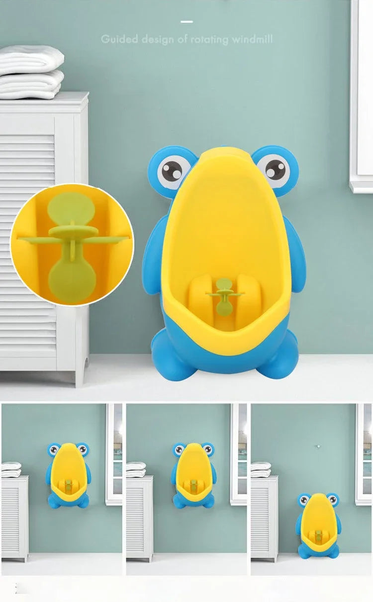 Urinoir d'apprentissage en forme de grenouille pour garçons – Entraîneur de toilettes pour tout-petings avec cible amusante, urinoir mural pour bébés et enfants