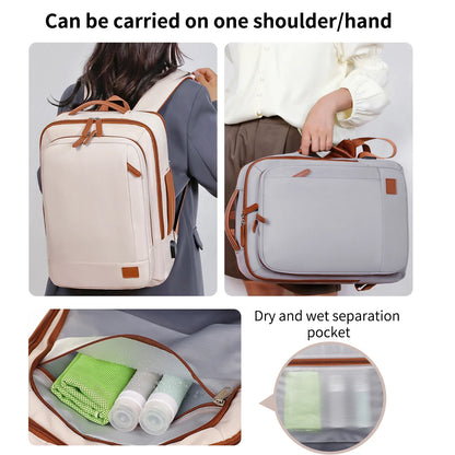 Unisex Lightweight Travel Backpack – Business Trip & Short-Distance Carry Bag with Laptop Storage, School Backpack & Multi-Purpose Organizer