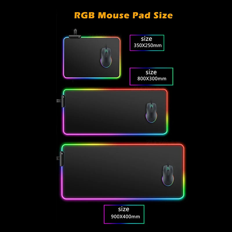 Alfombrilla de ratón Gaming XXL RGB de Pokémon Gengar – Alfombrilla de escritorio retroiluminada LED para teclado y PC