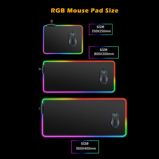 Alfombrilla de ratón Gaming XXL RGB de Pokémon Gengar – Alfombrilla de escritorio retroiluminada LED para teclado y PC