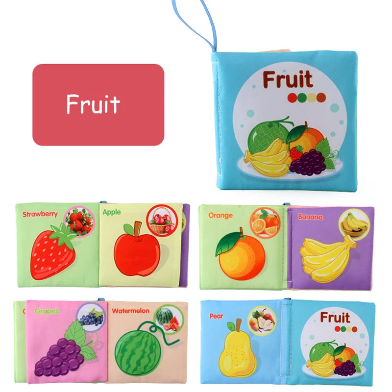 Livre en tissu doux pour bébé, Montessori animal 3D, jouet sensoriel pour nouveau-nés de 0 à 12 mois